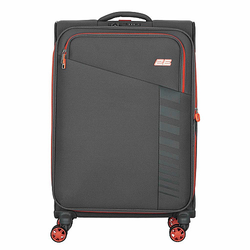 Валіза 2E, Trek, поліестер, середня, 64/78л, TSA, 4 колеса, EXP, сірий