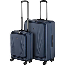 Набор чемоданов Wenger Skyon Hardside, поликарбонат, (S+L), TSA, 4 колеса, расширение, темно-синий