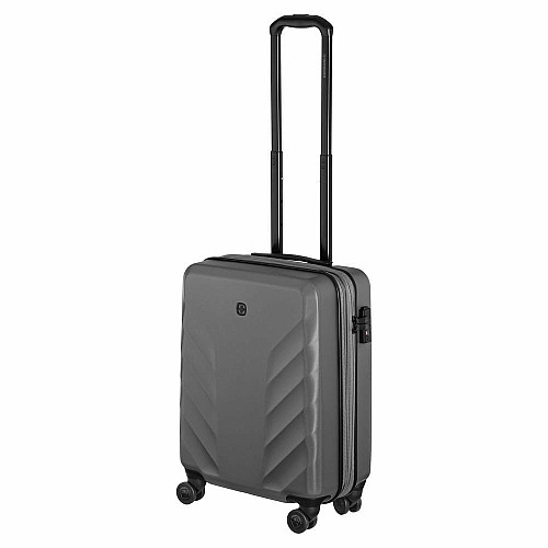 Чемодан Wenger, Motion, поликарбонат, малый, 55см, 30/40л, TSA, 4 колеса, серый