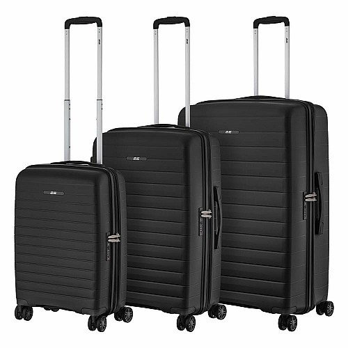 Набор чемоданов 2E, Aero, полипропилен, (L+M+S), TSA, 4 колеса, EXP, черный