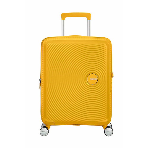 Чемодан American Tourister, Soundbox, полипропилен, малый, 55см, 35.5/41л, TSA, 4 колеса, EXP, желтый
