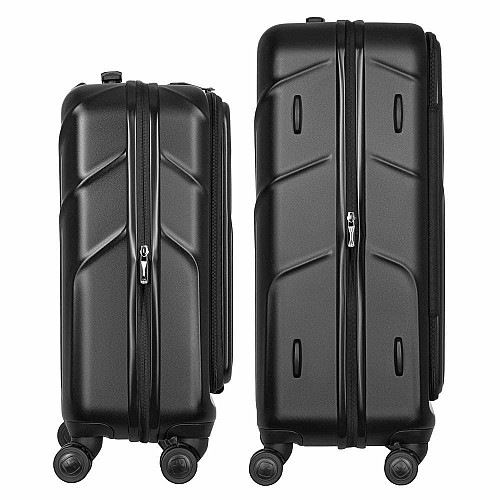 Набор чемоданов Wenger Amplix Hardside, поликарбонат, (S+M), TSA, 4 колеса, EXP, черный