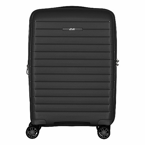 Валіза 2E, Aero, поліпропілен, мала, 35/44 л, TSA, 4 колеса, EXP, чорна