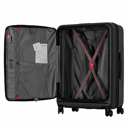 Чемодан Wenger Skyon Hardside Large, большой, поликарбонат, TSA, 4 колеса, расширение, черный