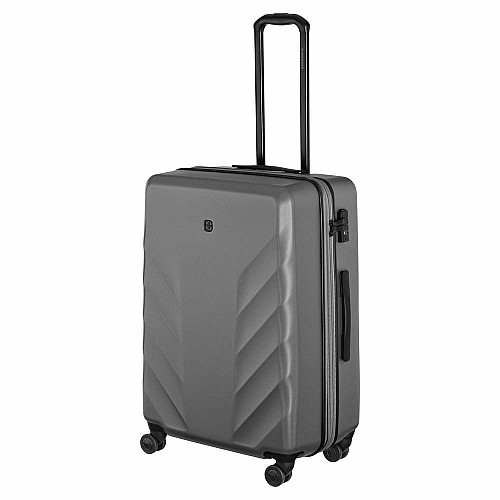 Чемодан Wenger, Motion, поликарбонат, средний, 69см, 85/100л, TSA, 4 колеса, серый