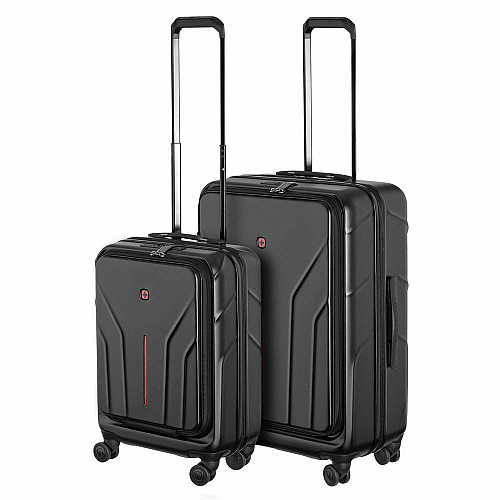 Набор чемоданов Wenger Amplix Hardside, поликарбонат, (S+M), TSA, 4 колеса, EXP, черный