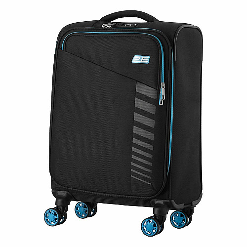 Набор чемоданов 2E, Trek, (L+M+S), TSA, 4 колеса, + 3 рюкзака Cabin (2E-BPET-CABIN-BK), полиэстр, черный