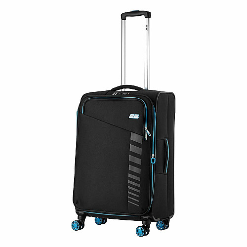 Чемодан 2E, Trek, полиэстер, средний, 64/78л, TSA, 4 колеса, EXP, черный