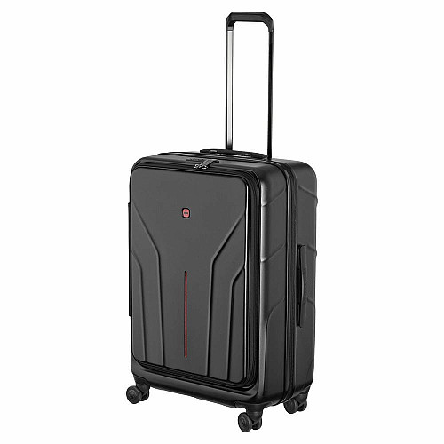 Чемодан Wenger Amplix Hardside Medium, средний, поликарбонат, TSA, 4 колеса, расширение, черный