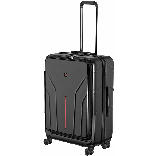 Чемодан Wenger Amplix Hardside Medium, средний, поликарбонат, TSA, 4 колеса, расширение, черный