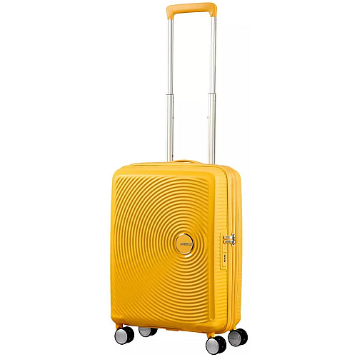 Чемодан American Tourister, Soundbox, полипропилен, малый, 55см, 35.5/41л, TSA, 4 колеса, EXP, желтый