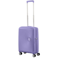 Валіза American Tourister, Soundbox, поліпропілен, мала, 55см, 35.5/41л, TSA, 4 колеса, EXP, лавандовий