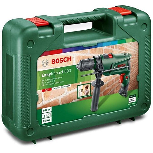 Дриль ударний Bosch EasyImpact 600 600Вт ШЗП 1-10мм 3000об/хв 1.7кг кейс