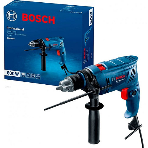 Дрель ударная Bosch Professional GSB 600 RE 600Вт ШЗП 1-10мм 0-3000об/мин 1.7кг