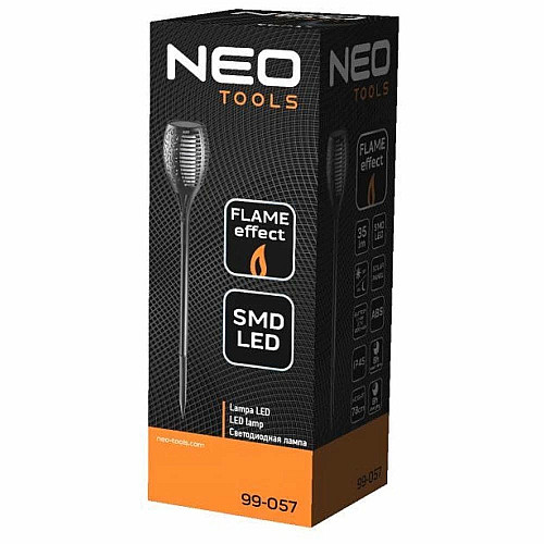 Светильник столбик Neo Tools LED 78см 1Вт 35Лм 3000К 1200мА•ч автономный датчик сумерек черный
