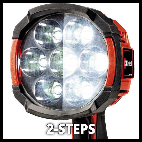 Ліхтар акумуляторний Einhell TE-CL 18/2500 LiAC - Solo акум., PXC, 2500 лм, 18В, 6500 К, 7 LED, 18/12В, 0.6 кг без АКБ та ЗП