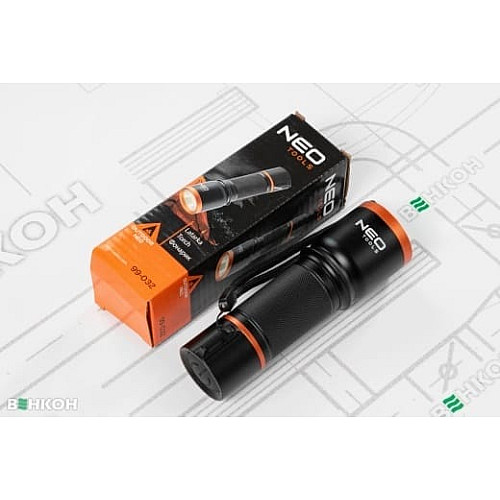 Фонарь ручной на батарейках Neo Tools, AAх3, 200лм, 3Вт, алюминиевый, IP20
