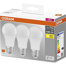 Набір ламп 3шт OSRAM LED E27 10Вт 2700К 1055Лм A60