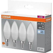 Набір ламп 4шт OSRAM LED E14 4.9Вт 4000К 470Лм B40
