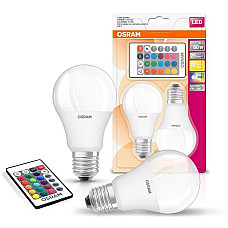 Набір ламп 2шт OSRAM LED E27 RGB 9Вт 2700К 806Лм пульт ДУ A60