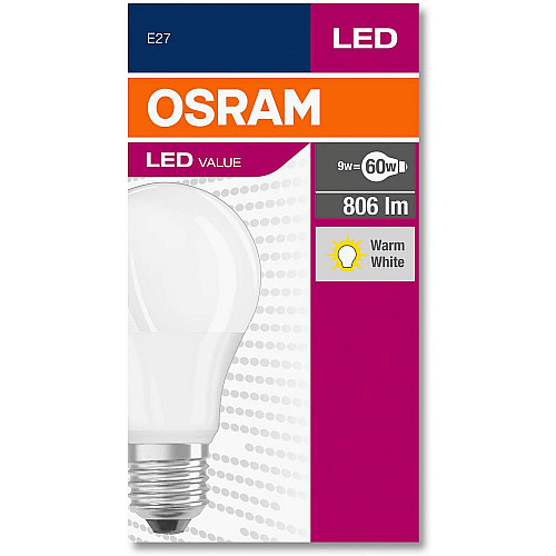 Лампа OSRAM LED E27 8.5Вт 2700К 806Лм A60