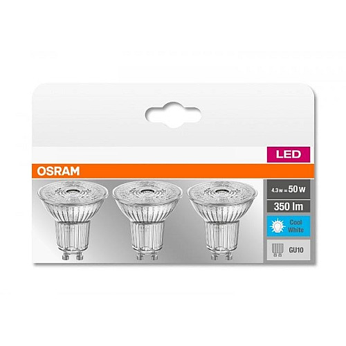 Набор ламп 3шт OSRAM LED GU10 4.3Вт 4000К 350Лм PAR16