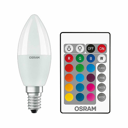 Лампа OSRAM LED E14 RGB 5.5Вт 2700К 470Лм В40