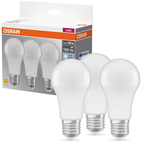 Набор ламп 3шт OSRAM LED E27 13Вт 4000К 1520Лм A60