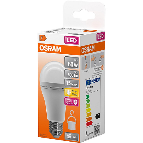 Лампа OSRAM LED E27 8Вт 806Лм 2700К A60 аккумуляторная