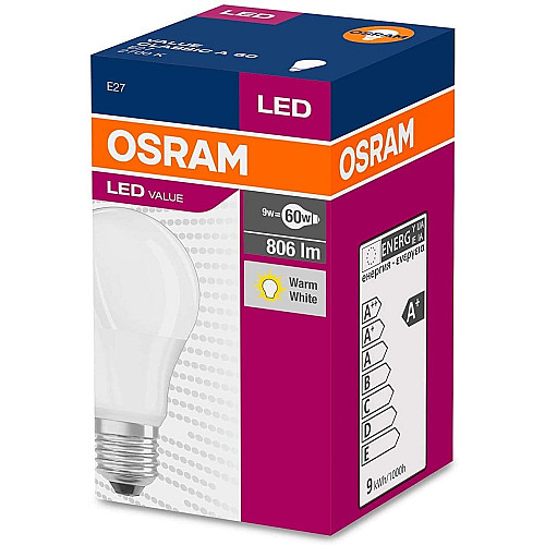 Лампа OSRAM LED E27 8.5Вт 2700К 806Лм A60