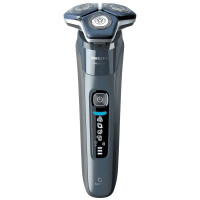 Бритва електр. Philips роторна Series 7000, 9Вт,  бритв.головок-3, Li-Ion, сух.+волог., тример, чохол, Bt., сіро-синій