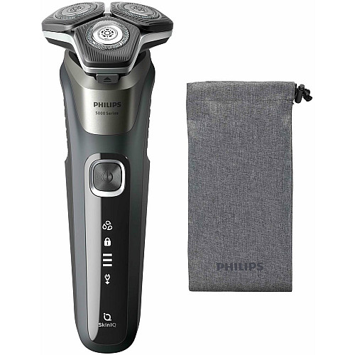 Бритва электр. Philips роторная Series 5000, 9Вт, бритв.головок-3, Li-Ion, сух.+влажн., триммер, серый
