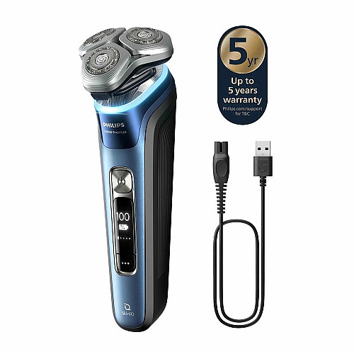Бритва электр. Philips Series i9000 Prestige SkinIQ, бритв.головка-3, Li-Ion, сух.+влажн., индикатор заряда, жесткий чехол, синий