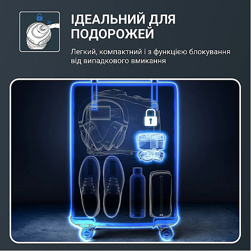 Бритва електр. для голови Rowenta роторна Gentle Bald,  бритв.головок-5, Li-Ion, сух.+волог., чорно-синій