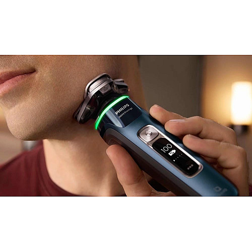 Бритва электр. Philips Series i9000 Prestige SkinIQ, бритв.головка-3, Li-Ion, сух.+влажн., индикатор заряда, жесткий чехол, синий