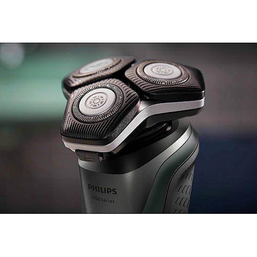 Бритва электр. Philips роторная Series 5000, 9Вт, бритв.головок-3, Li-Ion, сух.+влажн., триммер, чехол, серый