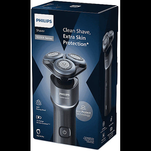 Бритва электр. Philips роторная Series 5000X, 4.5Вт, бритв.головок-3, Li-Ion, сух.+влажн., черно-синий