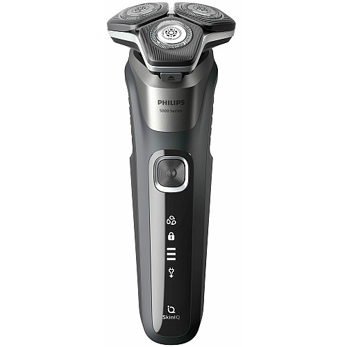 Бритва электр. Philips роторная Series 5000, 9Вт, бритв.головок-3, Li-Ion, сух.+влажн., триммер, чехол, серый