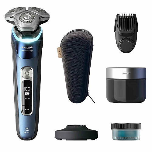 Бритва электр. Philips Series i9000 Prestige SkinIQ, бритв.головка-3, Li-Ion, сух.+влажн., индикатор заряда, жесткий чехол, синий