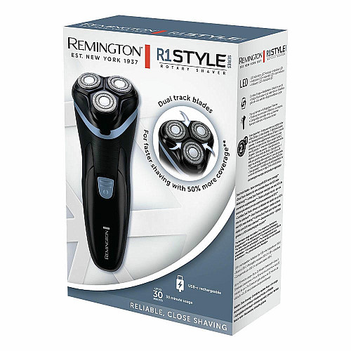 Бритва электр. Remington роторная Style, бритв.головок-3, сух., триммер, USB-C, черно-синий