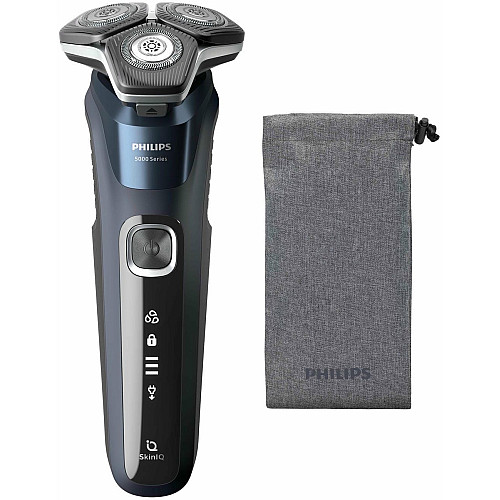 Бритва электр. Philips роторная Series 5000, 9Вт, бритв.головок-3, Li-Ion, сух.+влажн., триммер, синий