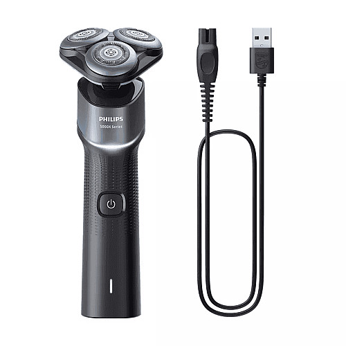 Бритва электр. Philips роторная Series 5000X, 4.5Вт, бритв.головок-3, Li-Ion, сух.+влажн., черно-синий