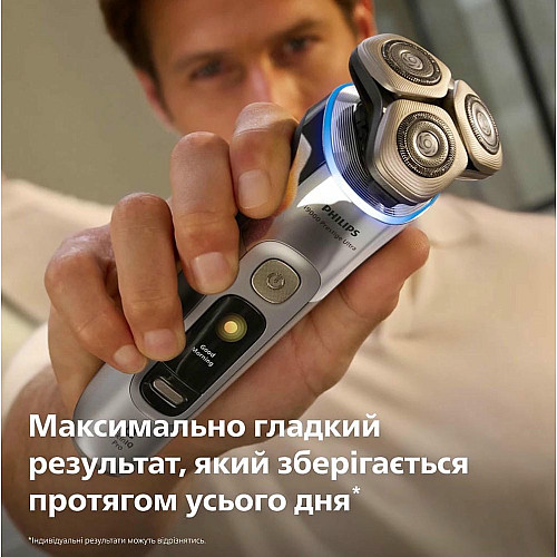 Бритва электр. Philips Series i9000 Prestige Ultra, бритв.головка-3, Li-Ion, сух.+влажн., индикатор заряда, жесткий чехол, хром