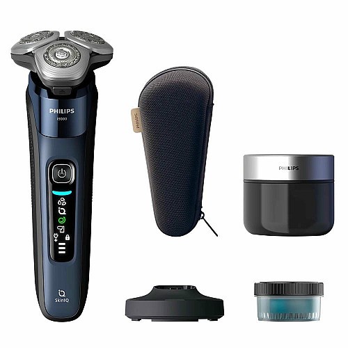 Бритва электр. Philips Series i9000 Prestige SkinIQ, бритв.головка-3, Li-Ion, сух.+влажн., индикатор заряда, жесткий чехол, синий
