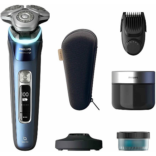 Бритва электр. Philips Series i9000 Prestige SkinIQ, бритв.головка-3, Li-Ion, сух.+влажн., индикатор заряда, жесткий чехол, синий
