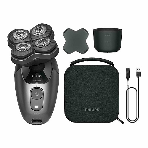 Бритва электр. для головы Philips роторная Pro Series 7000, бритв.головок-4, Li-Ion, сух.+влажн., кейс для сберег., черный