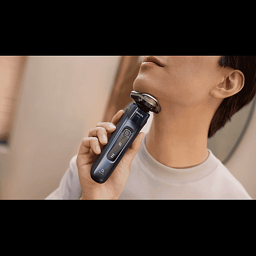 Бритва электр. Philips Series i9000 Prestige SkinIQ, бритв.головка-3, Li-Ion, сух.+влажн., индикатор заряда, жесткий чехол, синий