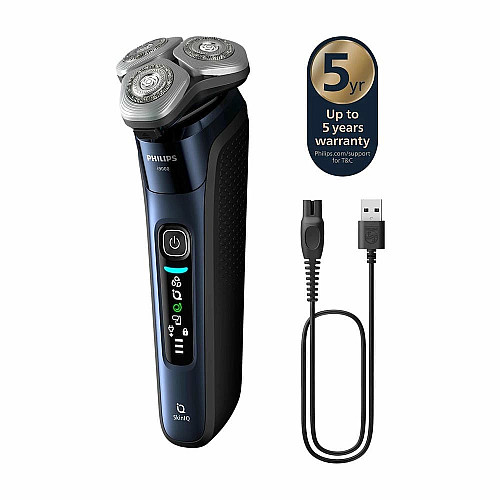 Бритва электр. Philips Series i9000 Prestige SkinIQ, бритв.головка-3, Li-Ion, сух.+влажн., индикатор заряда, жесткий чехол, синий