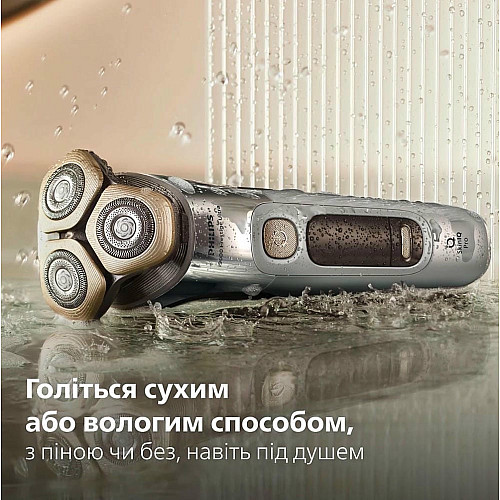 Бритва электр. Philips Series i9000 Prestige Ultra, бритв.головка-3, Li-Ion, сух.+влажн., индикатор заряда, жесткий чехол, хром