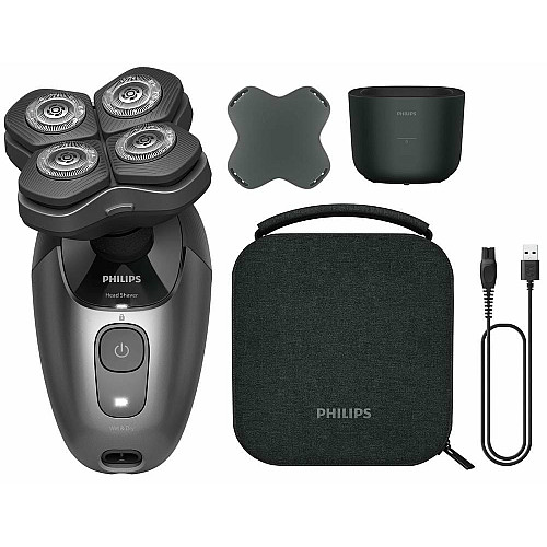 Бритва электр. для головы Philips роторная Pro Series 7000, бритв.головок-4, Li-Ion, сух.+влажн., кейс для сберег., черный